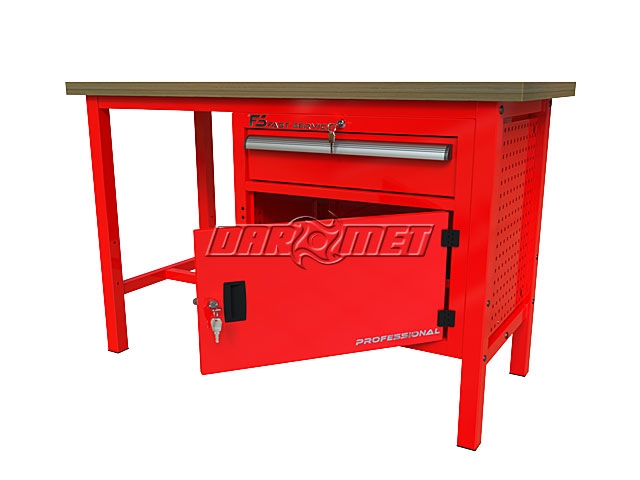 STÓŁ WARSZTATOWY Z SZAFKAMI - 1400x600 mm - FAST SERVICE (P-3-058-01)
