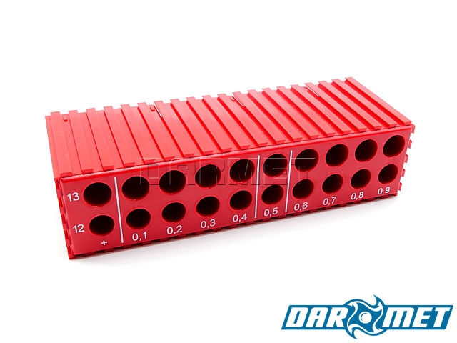 Stojak na wiertła 12 - 13,9 mm | 20 otworów | kolor czerwony (2027)