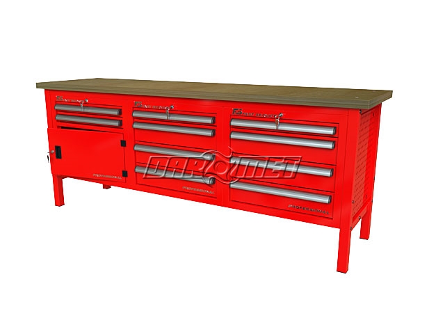 STÓŁ WARSZTATOWY Z SZAFKAMI - 2230x600 mm - FAST SERVICE (P-3-147-01)