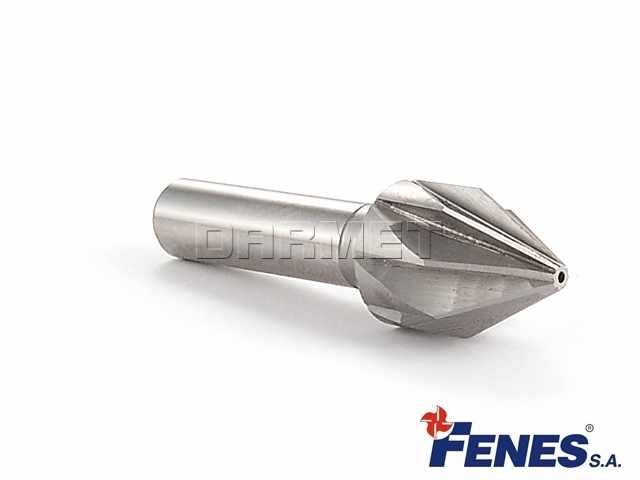 Pogłębiacz stożkowy 60° z chwytem walcowym, DIN 334-A HSS - 20 mm - FENES 0641-261-200-030