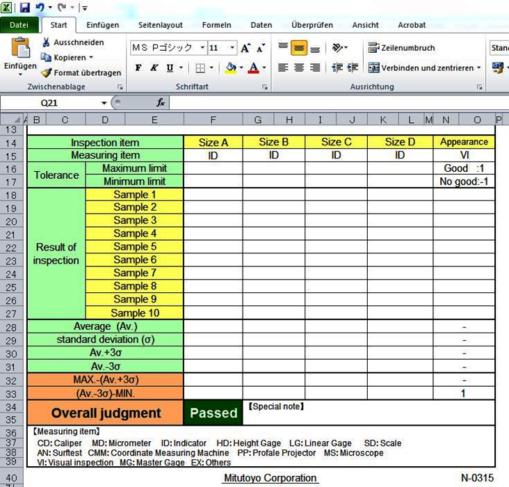 Oprogramowanie USB-ITPAK wersja 2.1 z kluczem do zapisywania danych w Excel - MITUTOYO 06AFM386