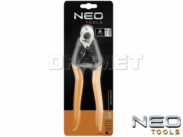 Obcinak do drutów i linek stalowych, długość: 190MM - NEO TOOLS (01-512)