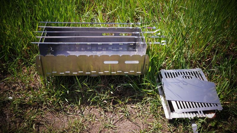 Grill składany, turystyczny ze stali nierdzewnej| 46,3 x 25 x 20 cm - DARMET