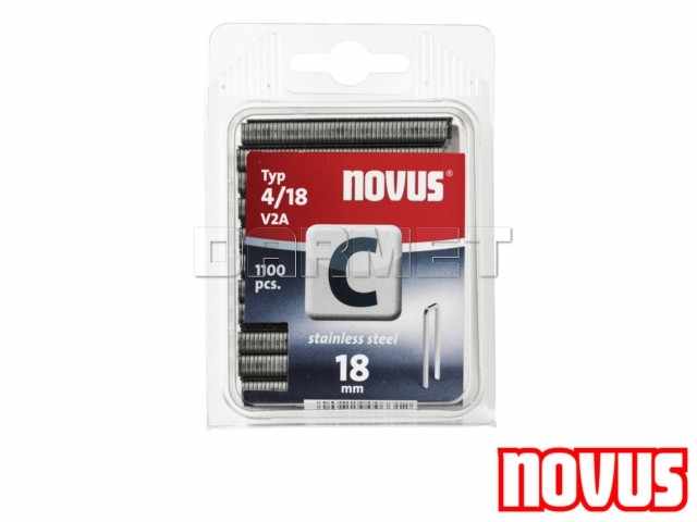Zszywki tapicerskie typ 4, wymiary: 18 mm x 6,10 mm - V2A - stal nierdzewna - 1100 sztuk - NOVUS NV042-0459