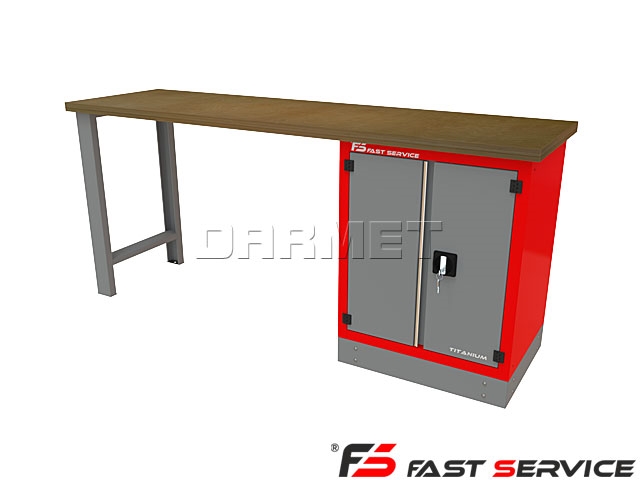 Mocny metalowy stół warsztatowy 209x60cm - FAST SERVICE (T-40-01)