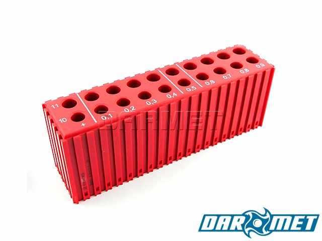 Stojak na wiertła 10 - 11,9 mm | 20 otworów | kolor czerwony (2026)