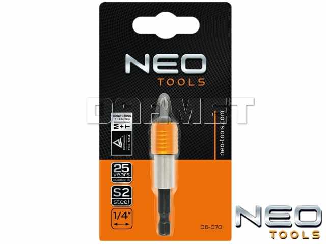 Uchwyt magnetyczny do końcówek wkrętakowych 1/4", długość 65MM - NEO TOOLS (06-070)