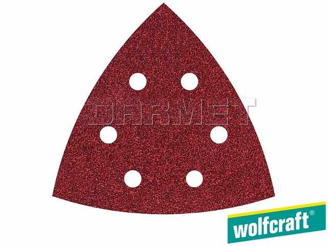 Nakładki ścierne samoprzyczepne, granulacja: 120, wymiar narożnika: 105 mm - 5 sztuk - WOLFCRAFT WF1783000