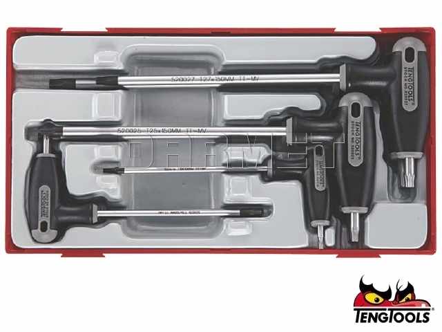 Zestaw kluczy TX z poprzeczną rękojeścią, 7 szt. - TENGTOOLS (6892-0107)