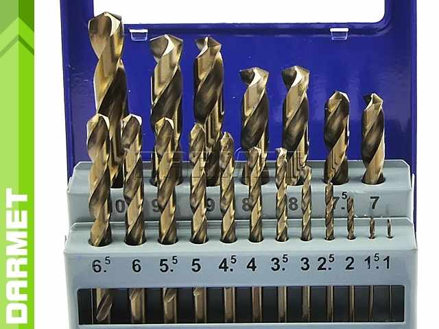 Zestaw wierteł do metalu HSS-Co, zakres 1-10MM - 19 szt.