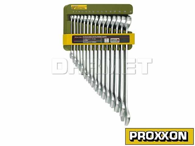 Zestaw kluczy SLIM-LINE, płasko-oczkowe - 15 sztuk - PROXXON (PR23821)