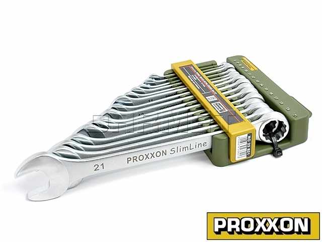 Zestaw kluczy SLIM-LINE, płasko-oczkowe - 15 sztuk - PROXXON (PR23821)