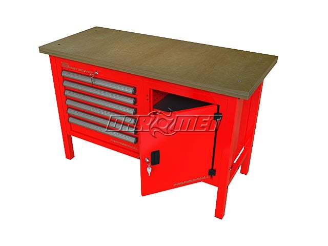 STÓŁ WARSZTATOWY Z SZAFKAMI - 1400x600 mm - FAST SERVICE (P-3-073-01)