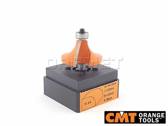 Frez zaokrąglający R16 do drewna z łożyskiem dolnym | 44,5 x 22 x 8 mm - CMT (938.445.11)