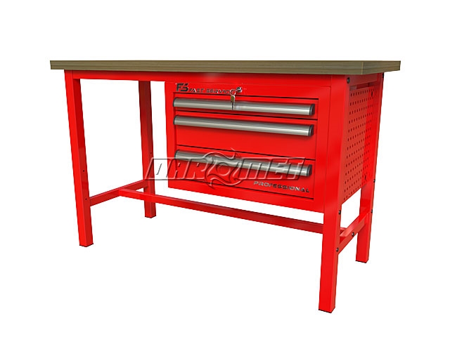 STÓŁ WARSZTATOWY Z 1 SZAFKĄ (3 szuflady) - 1400 mm - FAST SERVICE (P-3-021-01)