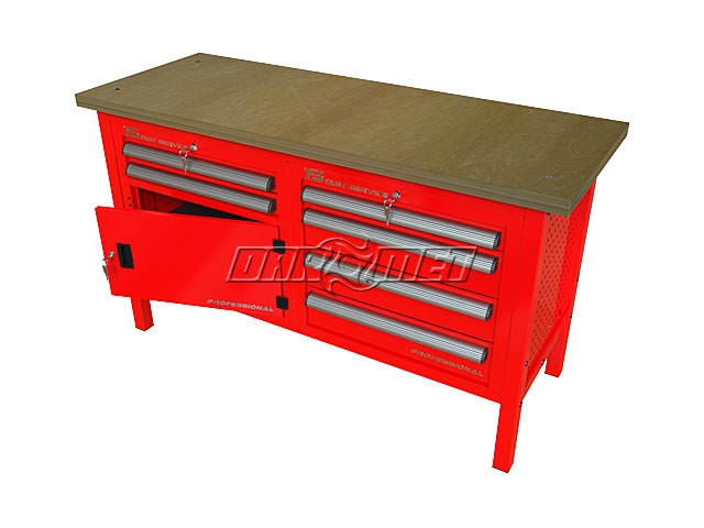 STÓŁ WARSZTATOWY Z SZAFKAMI - 1400x600 mm - FAST SERVICE (P-3-067-01)