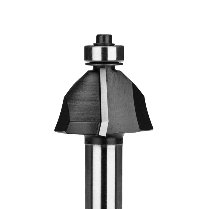 Frez do drewna CNC PREMIUM fazujący 45° z łożyskiem dolnym | Śr. robocza 24,3 mm | Dł. robocza 8 mm - GLOBUS (FT905-2408-0001)