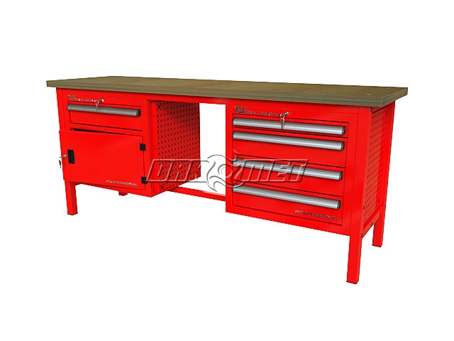 STÓŁ WARSZTATOWY Z SZAFKAMI - 2070x600 mm - FAST SERVICE (P-3-138-01)