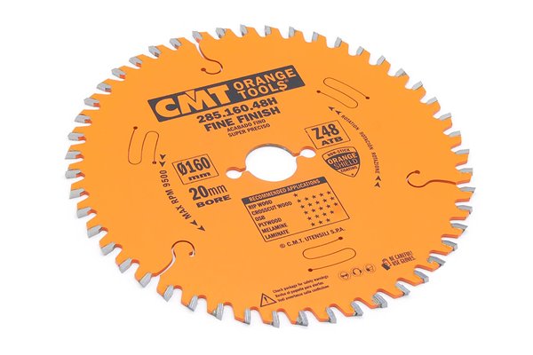 Piła tarczowa CMT fi 160 mm, 48 zębów, do cięcia poprzecznego drewna, powłoka PTFE - CMT 285.160.48H