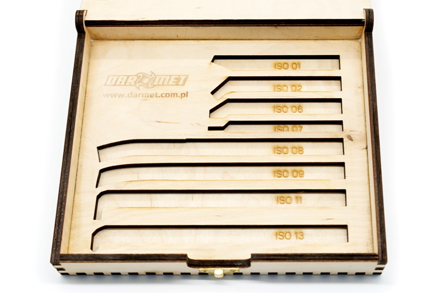 Pudełko drewniane na noże tokarskie lutowane 1212