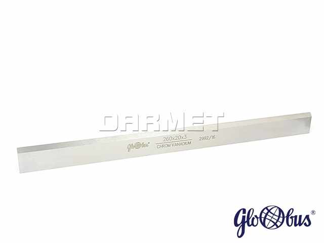 Nóż strugarski | ostrze do strugarki, grubościówki | NCV1 | 260 x 20 x 3 mm - GLOBUS (110-0260-0001)