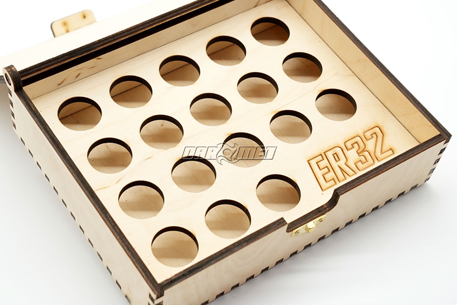 Pudełko drewniane na tulejki zaciskowe ER32