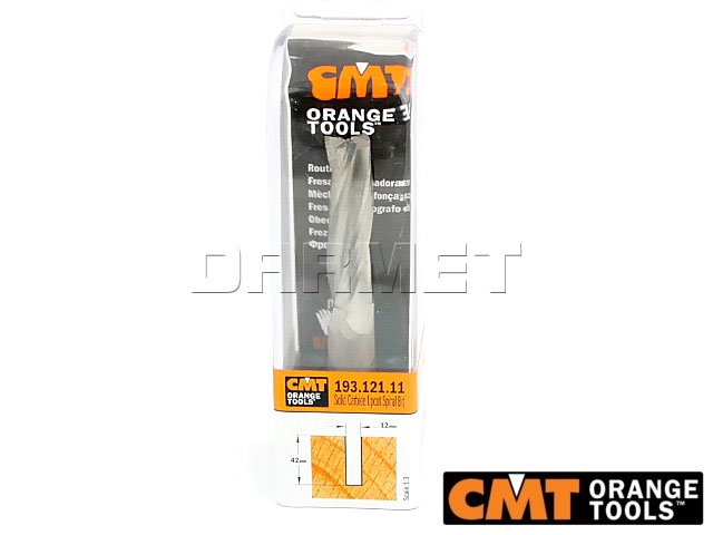 Frez spiralny wykańczający - pozytyw | 12 x 42 x 12 mm - CMT (193.121.11)