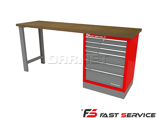 Mocny metalowy stół warsztatowy 209x60cm - FAST SERVICE (T-20-01)