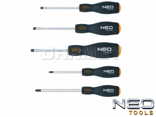 Zestaw wkrętaków do pobijania, płaskie i krzyżowe Phillips - 5 sztuk - NEO TOOLS (04-240)
