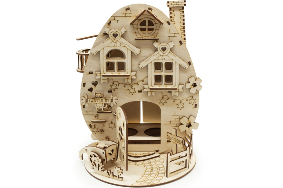 Ozdoba wielkanocna | drewniany domek na jajka