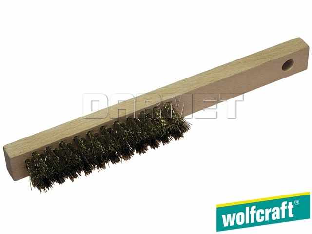 Szczotka 4-rzędowa ręczna do precyzyjnego skrobania z drutem mosiężnym, długość: 220 mm - WOLFCRAFT WF2724000