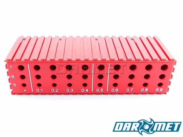 Stojak na wiertła 5 - 7,9 mm | 30 otworów | kolor czerwony (2024)