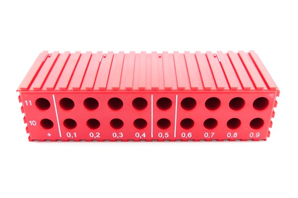 Stojak na wiertła 10 - 11,9 mm | 20 otworów | kolor czerwony (2026)