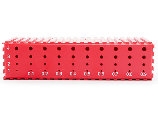 Stojak na wiertła 1 - 4,9 mm | 40 otworów | kolor czerwony (2023)