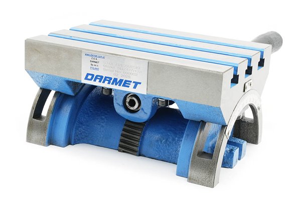 Stół frezarski uchylny z korbką 130 x 180 mm - ROWEK TEOWY 3 x 10 mm - DARMET DM_SUZK_127_178_RACZ