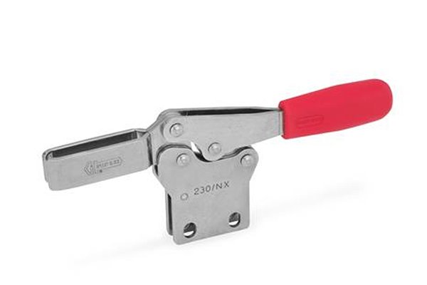 Dociskacz poziomy, nierdzewny z przylgą pionową GN 820.1-230-N-NI - ELESA+GANTER