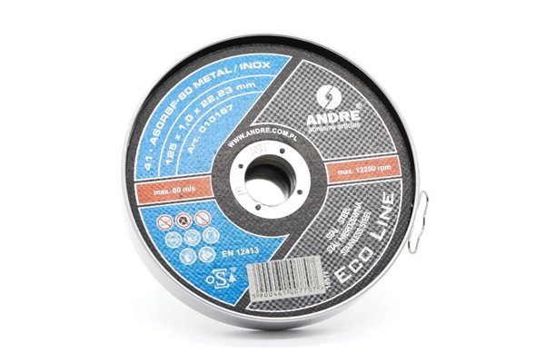 Zestaw tarcz do cięcia metalu ECO-LINE (10 szt. + 1 szt. GRATIS) | METAL/INOX typ 41 - 125 x 1 x 22,2 mm | A60RBF - ANDRE 010559
