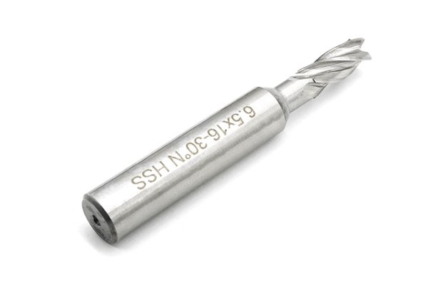 Frez trzpieniowy do metalu 6,5 mm | 4-ostrzowy | o ostrzach centralnych | krótki walcowo-czołowy | chwyt walcowy DIN844-A K-M-N HSS - FENES 0641-512-101-065