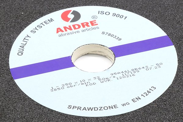 Kamień szlifierski 250 x 10 x 32 mm | ściernica płaska | typ 1C | 95A46L8B643 - ANDRE 120216