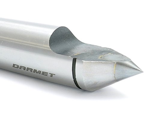 Kieł tokarski stały ze ścięciem z końcówką z węglików spiekanych - Morse MK2 (DHE2)