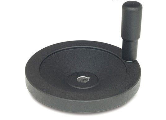 Koło ręczne pełne z aluminium GN 323-100-B10-A | z rękojeścią obrotową GN 798 | bez rowka wpustowego GN 323-B - ELESA+GANTER