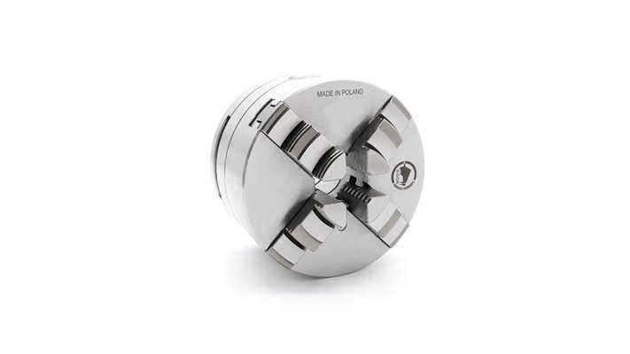 Uchwyt tokarski samocentrujący spiralny, stalowy, 4 - szczękowy: 125 MM (DIN 6350) - BISON BIAL (3774-125)