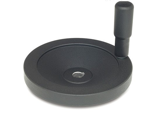 Koło ręczne pełne z aluminium | z rękojeścią obrotową | bez rowka wpustowego GN 323-B - ELESA+GANTER