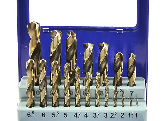 Zestaw wierteł do metalu HSS-Co, zakres 1-10MM - 19 szt.