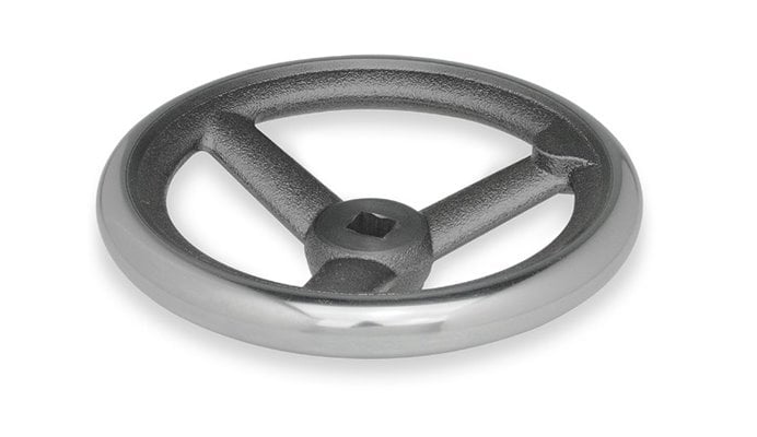 Koło ręczne wieloramienne żeliwne DIN950-GG-100-V9-A| bez rękojeści | z otworem kwadratowym - ELESA+GANTER