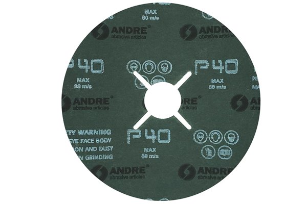 Krążek ścierny fibrowy do dysków szlifierskich PRO LINE | 125 x 22 mm | granulacja 40 - ANDRE 881005