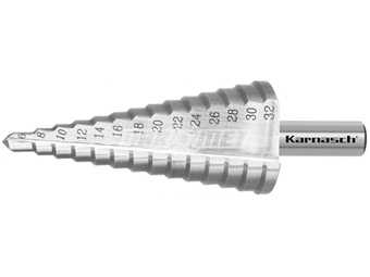 Zdjęcie Wiertło stożkowe stopniowe | 6 - 32 mm | 2 ostrza | HSS-XE - KARNASCH (213032)