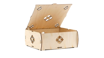 Zdjęcie Pudełko drewniane na prezent - ażurowe - 20x20x9cm