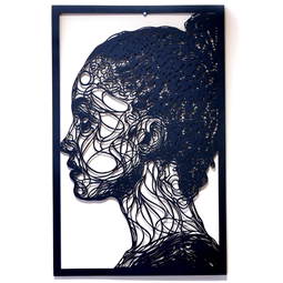 Zdjęcie Dekoracja ścienna do salonu | portret kobiety| Line Art | 86 x 55 cm - DARMET