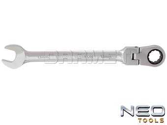 Zdjęcie Klucz płasko-oczkowy z przegubem i grzechotką - 13 x 185MM - NEO TOOLS (09-055)